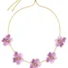 Wildflower Necklace Gold Pink från Edblad halsband med rosa blom i guld