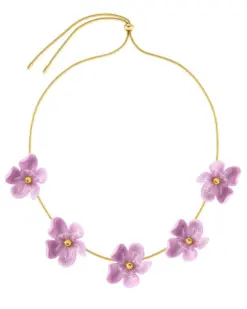Wildflower Necklace Gold Pink från Edblad halsband med rosa blom i guld
