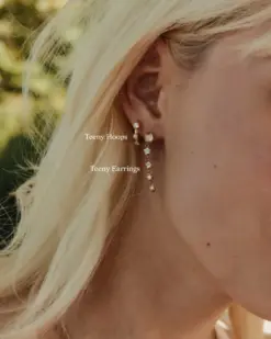 Minimalistiska guld hoops små från Edblad