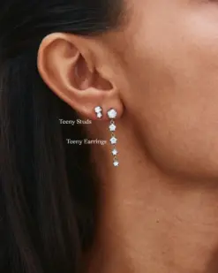 Minimalistiska silverörhängen små studs från Edblad