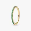 Pandora Glittrande Grön Halv Evighetsring i 14k guld med gröna kubisk zirkonia – 162999C03