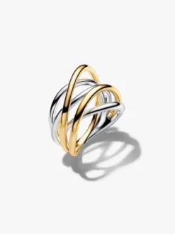 Pandora Tvåfärgad Sammanflätad Ring i sterlingsilver och 14k guld – Pandora Essence 164673C00