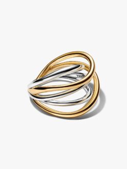 Pandora Essence tvåfärgad bandring sterlingsilver 14k guld – 164673C00 studiobild