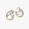 Pandora Organiskt Formade och Dubbla Hoops i sterlingsilver – asymmetriska creoler 264657C00