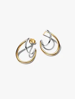 Pandora Organiskt Formade och Dubbla Hoops i sterlingsilver – asymmetriska creoler 264657C00