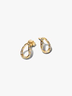 Pandora Organiskt Formade Ovala Stiftörhängen i 14k roséguld med sötvattenspärla – 264659C01
