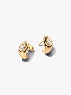 Pandora Organiskt Formade Stiftörhängen i 14k roséguldplätering – C-form Pandora Essence 264661C01