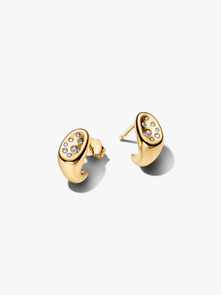 Pandora Organiskt Formade Stiftörhängen i 14k roséguldplätering – C-form Pandora Essence 264661C01