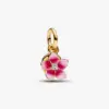 Disney Vaiana-blomma hängberlock Pandora 14k guld rosa emalj Dare to dream disc – 763845C01