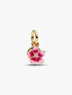 Disney Vaiana-blomma hängberlock Pandora 14k guld rosa emalj Dare to dream disc – 763845C01