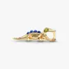 Alligator berlock Pandora 14k guld med gröna kristallögon och lapis lazuli fjäll – 764624C01