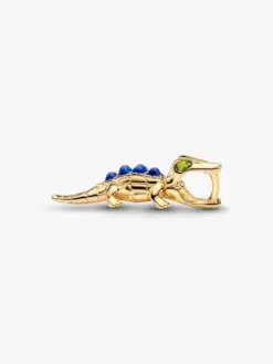 Alligator berlock Pandora 14k guld med gröna kristallögon och lapis lazuli fjäll – 764624C01