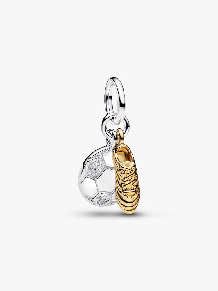 Fotbollssko dubbel hängberlock Pandora sterlingsilver emalj dobbar fotboll – 764712C00