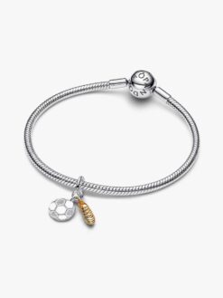 Pandora fotbollssko hängberlock sidovy – sterlingsilver dubbel dobbar emalj Moments sport 2026