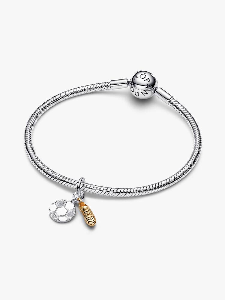 Pandora fotbollssko hängberlock sidovy – sterlingsilver dubbel dobbar emalj Moments sport 2026