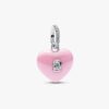 Rosa hänglåsberlock i keramik med hjärta Pandora sterlingsilver kubisk zirkonia YOURS – 794424C01