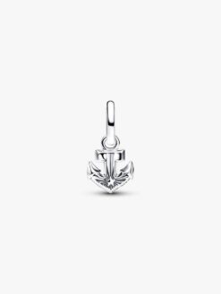 Baksida Pandora blått ankare minihängberlock – linjer och stjärnor sterlingsilver marin dekor