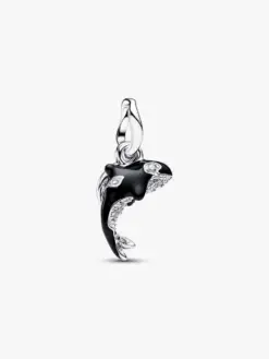 Späckhuggare berlock Pandora sterlingsilver flush-set stenar Free as the Ocean gravyr marin – 794683C01