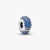 Klarblå sten clipberlock Pandora sterlingsilver klarblå kubisk zirkonia silikonfäste 794700C01