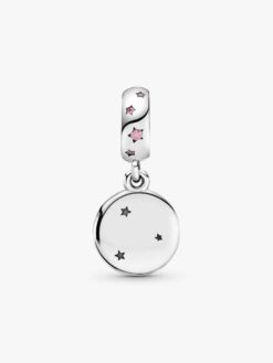 Pandora Systrar för Alltid detalj – fuchsia rosa kubisk zirkonia stjärnform sterlingsilver disc