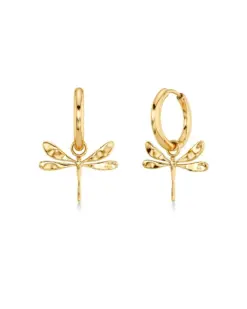 Dragonfly Hoops Gold från Edblad creoler med trollslända i guld