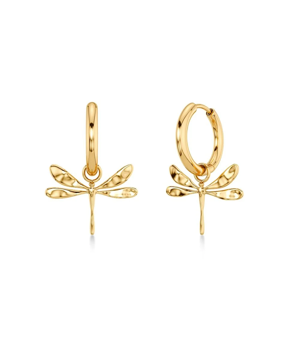 Dragonfly Hoops Gold från Edblad creoler med trollslända i guld