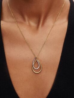 Pandora Essence tvåfärgat halsband silver 14k guld 364668C00 – organiska hängsmycken studiobild