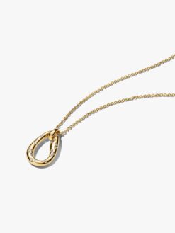 Pandora Halsband med Organiskt Format Hängsmycke i 14k guld infällda stenar – Pandora Essence 364666C01