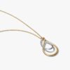 Pandora Tvåfärgat Hängsmycke och Halsband i sterlingsilver och 14k guld – organiska oval 364668C00