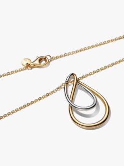 Pandora 364668C00 närbild – organiska ovalformade hängsmycken silver 14k guld Pandora Essence