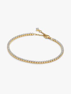 Pandora Gnistrande Tennisarmband i 14k guld med 61 CZ-stenar kloinfattning – 563927C01