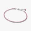 Pandora Litet Rosa Tennisarmband i sterlingsilver med orkidrosa kubisk zirkonia – 593927C02