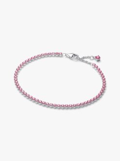 Pandora Litet Rosa Tennisarmband i sterlingsilver med orkidrosa kubisk zirkonia – 593927C02