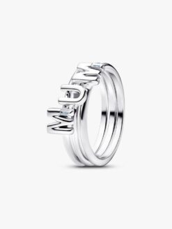 MUM delbar ring från Pandora i sterlingsilver med tre ringar som bildar ordet MUM